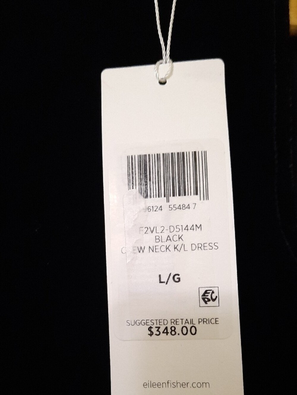 Eileen Fisher Black Velvet Long-Sleeve Shift Dress - Picture 3 of 11